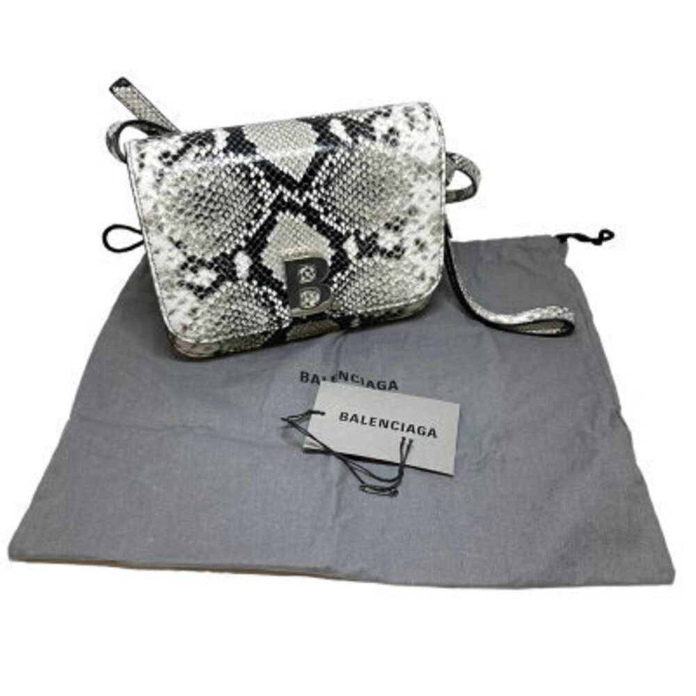 BALENCIAGA Python Shoulder Bag White Black Pawnshop - Picture 8 of 8
